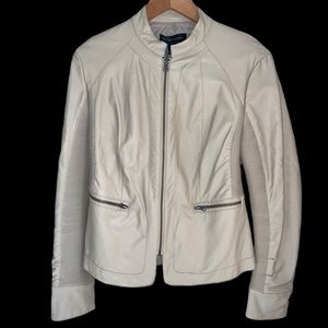 Faux Leather Moto Jacket by Bagatelle - Light Taupe Medium